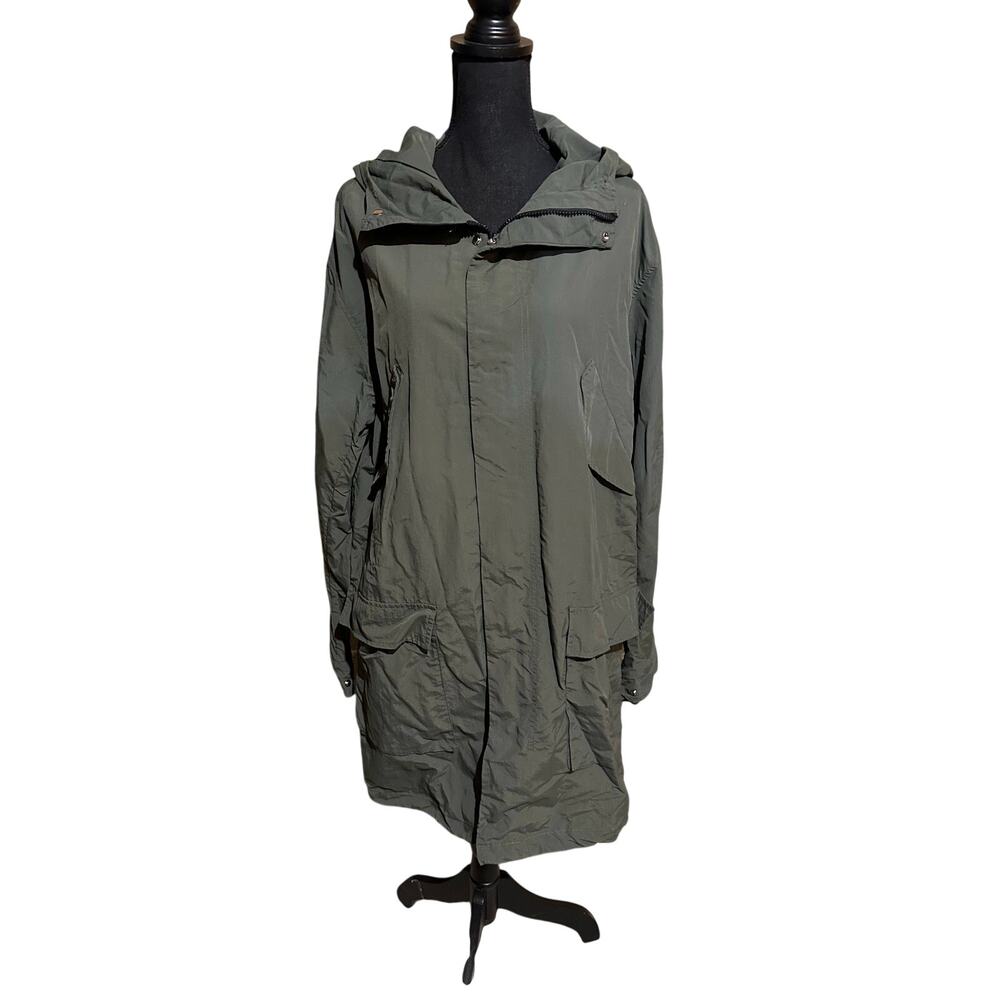 Pull & Bear Urban Theory Lightweight Hooded Utility Jacket Olive Green Size L